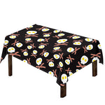 Skull Fried Egg And Bacon Pattern Print Tablecloth