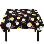 Skull Fried Egg And Bacon Pattern Print Tablecloth