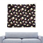 Skull Fried Egg And Bacon Pattern Print Tapestry