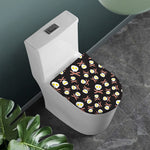 Skull Fried Egg And Bacon Pattern Print Toilet Lid Cover