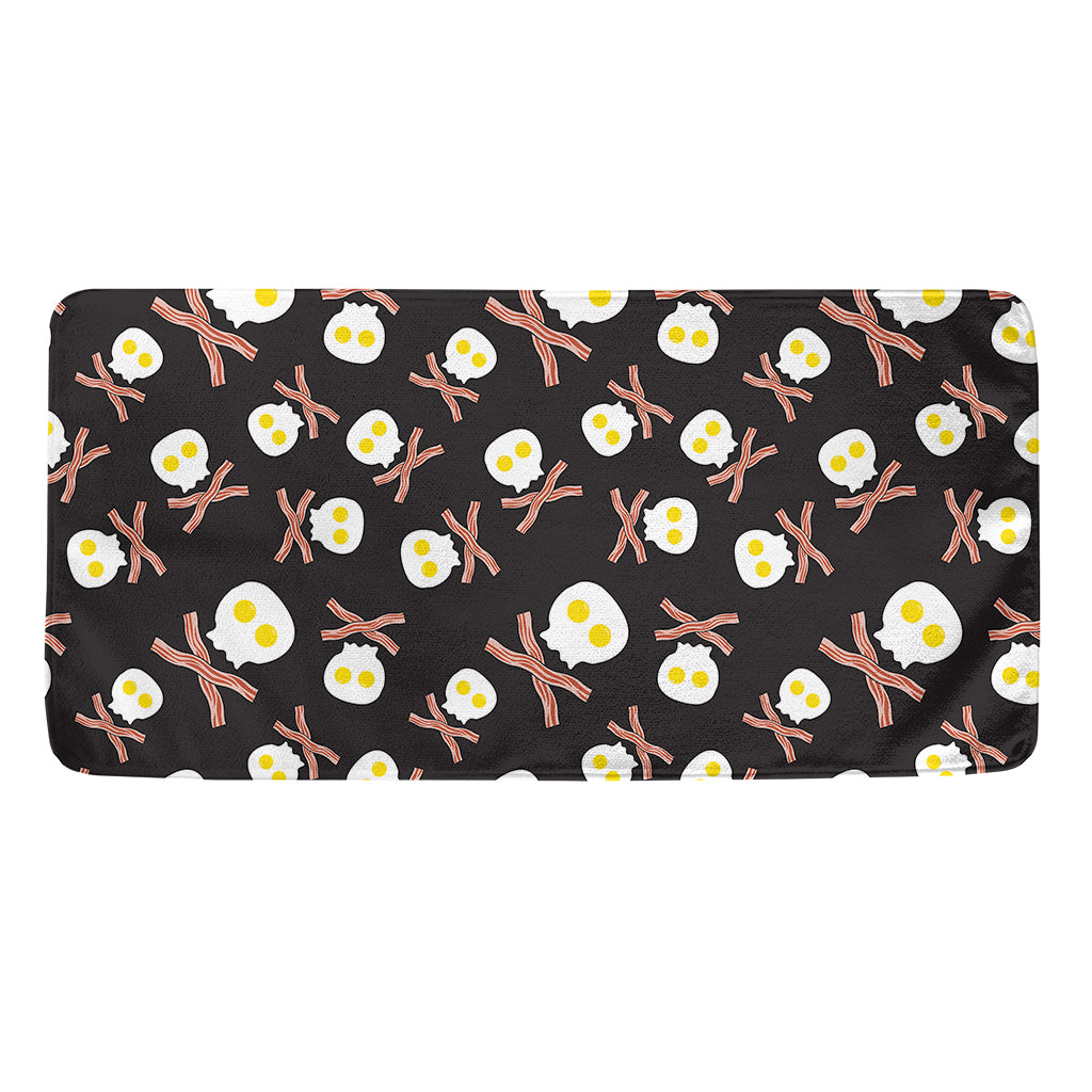 Skull Fried Egg And Bacon Pattern Print Towel