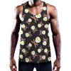 Skull Fried Egg And Bacon Pattern Print Training Tank Top