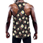 Skull Fried Egg And Bacon Pattern Print Training Tank Top