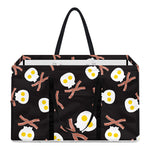 Skull Fried Egg And Bacon Pattern Print Utility Tote Bag