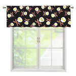 Skull Fried Egg And Bacon Pattern Print Window Valance