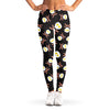 Skull Fried Egg And Bacon Pattern Print Women's Leggings