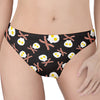 Skull Fried Egg And Bacon Pattern Print Women's Thong