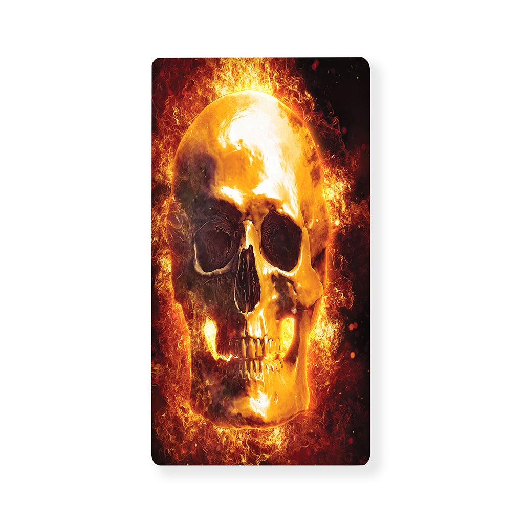 Skull In Flames Print Baby Crib Sheet