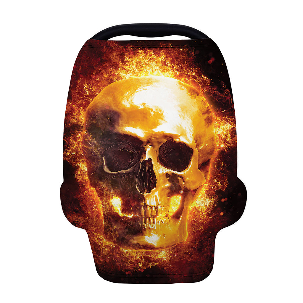 Skull In Flames Print Baby Seat Cover