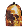 Skull In Flames Print Backpack