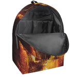 Skull In Flames Print Backpack