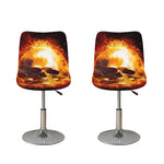 Skull In Flames Print Bar Stool Covers