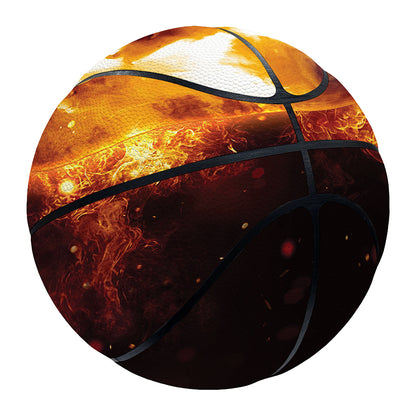 Skull In Flames Print Basketball