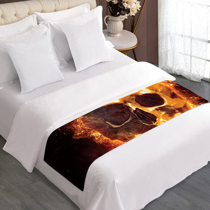Skull In Flames Print Bed Runner