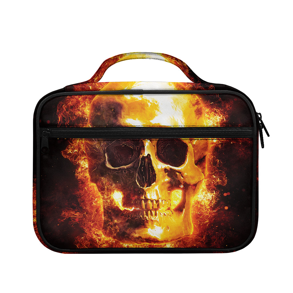 Skull In Flames Print Briefcase Bible Bag