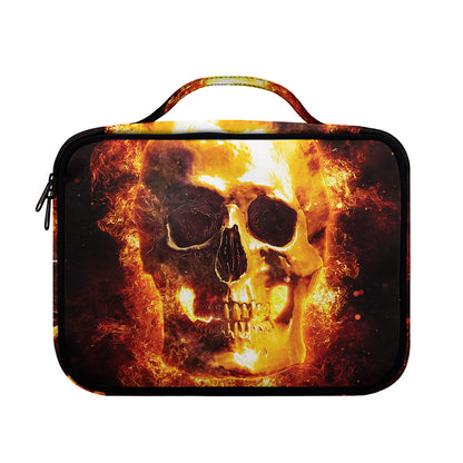 Skull In Flames Print Briefcase Bible Bag