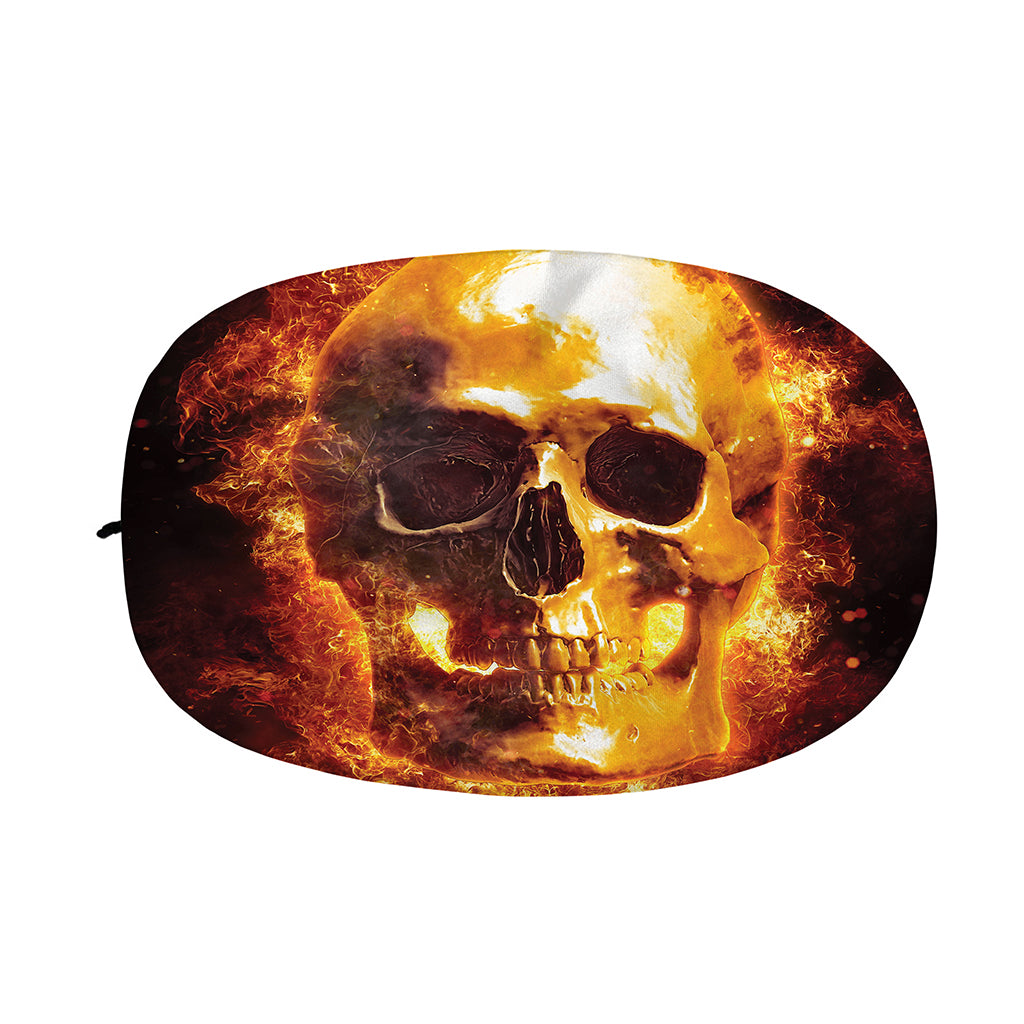 Skull In Flames Print Car Side Mirror Covers