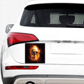 Skull In Flames Print Car Sticker