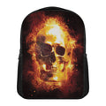 Skull In Flames Print Casual Backpack