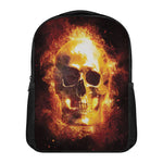 Skull In Flames Print Casual Backpack