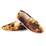 Skull In Flames Print Casual Shoes