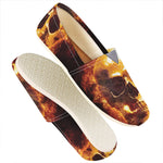 Skull In Flames Print Casual Shoes