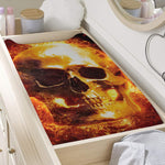 Skull In Flames Print Changing Pad Cover