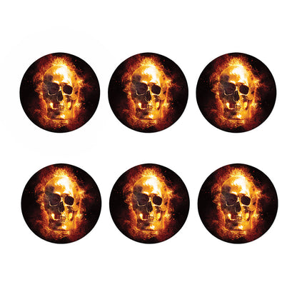Skull In Flames Print Coaster Set