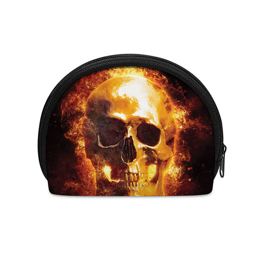 Skull In Flames Print Coin Purse