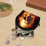 Skull In Flames Print Coin Purse