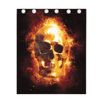 Skull In Flames Print Curtain