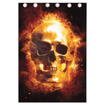 Skull In Flames Print Curtain