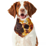 Skull In Flames Print Dog Bandana