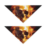 Skull In Flames Print Dog Bandana