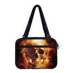 Skull In Flames Print Double Strap Bible Bag