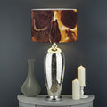 Skull In Flames Print Drum Lamp Shade