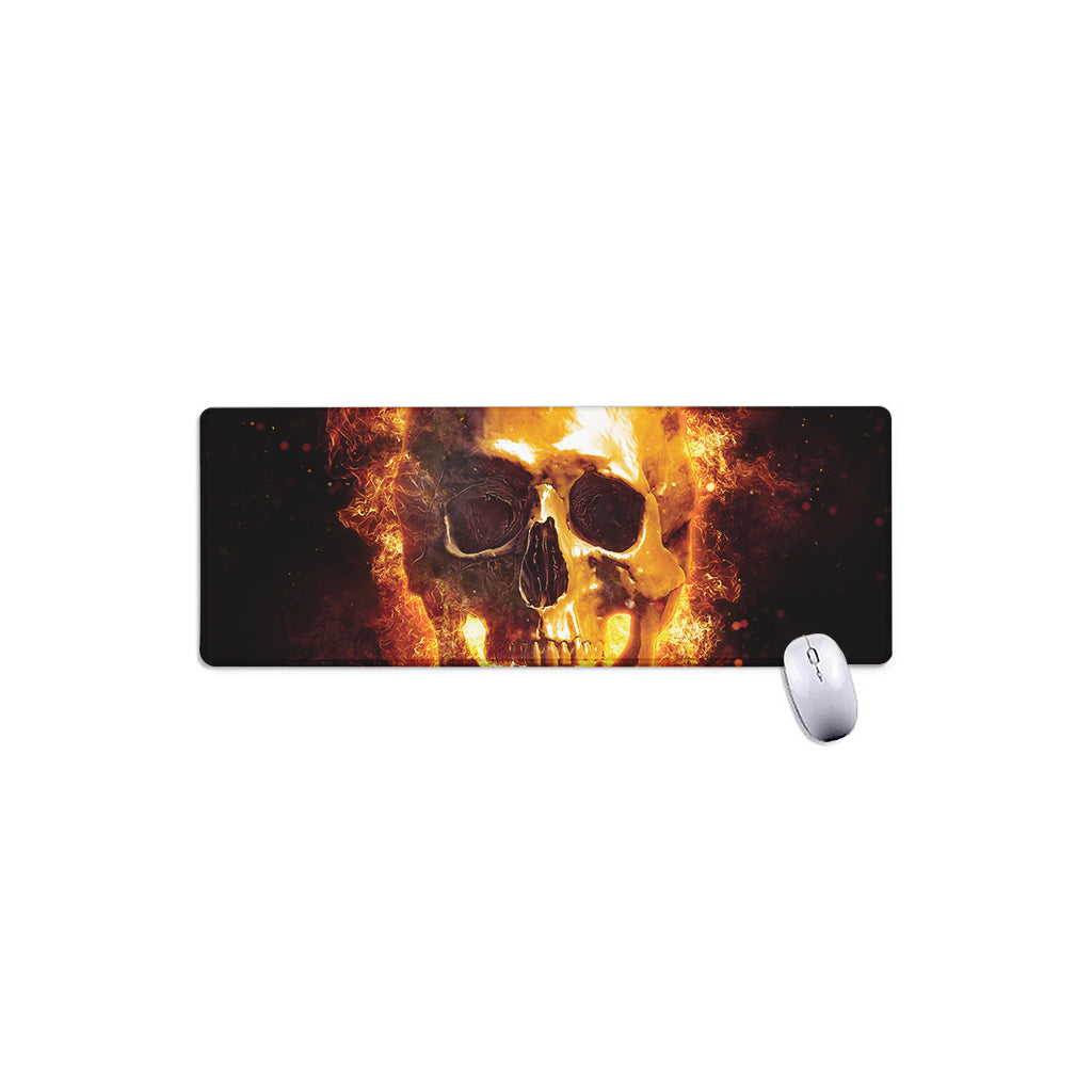 Skull In Flames Print Extended Mouse Pad