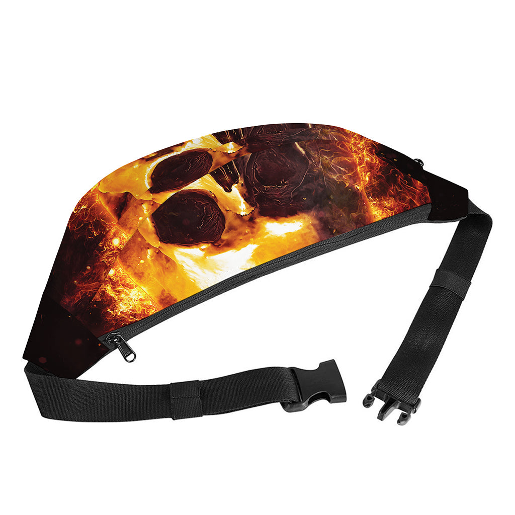 Skull In Flames Print Fanny Pack