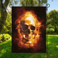 Skull In Flames Print Garden Flag