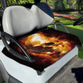 Skull In Flames Print Golf Cart Seat Cover