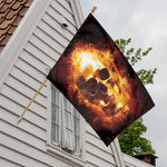 Skull In Flames Print House Flag