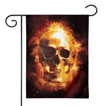 Skull In Flames Print House Flag