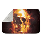 Skull In Flames Print Indoor Door Mat