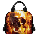 Skull In Flames Print Insulated Lunch Bag