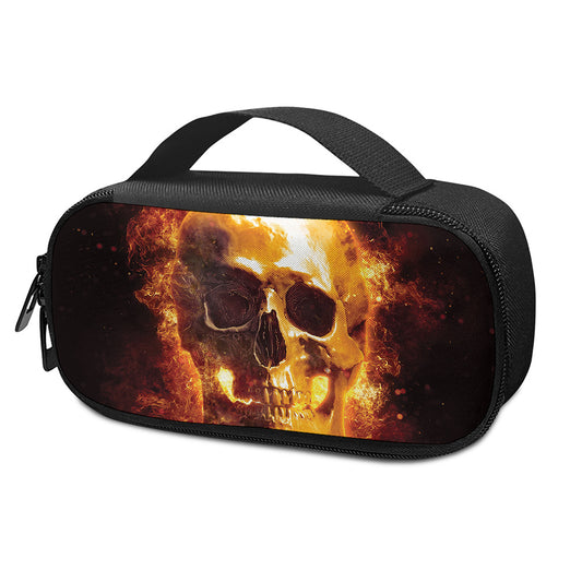 Skull In Flames Print Insulin Cooler Travel Case