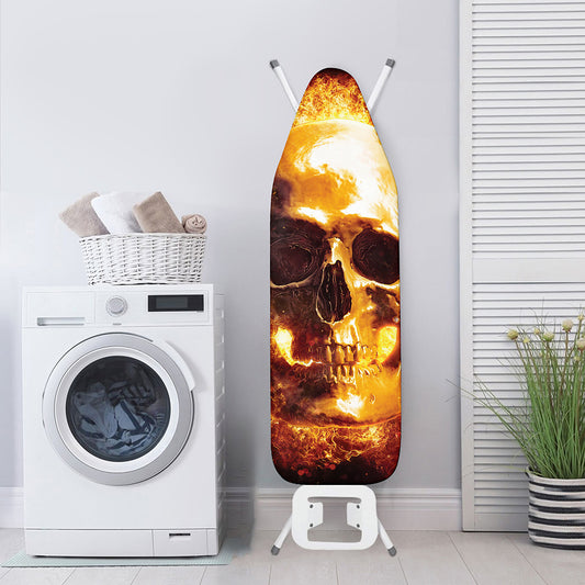 Skull In Flames Print Ironing Board Cover