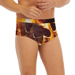 Skull In Flames Print Men's Briefs