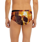 Skull In Flames Print Men's Briefs