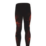 Skull In Flames Print Men's leggings