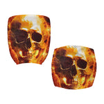 Skull In Flames Print Office Chair Cover